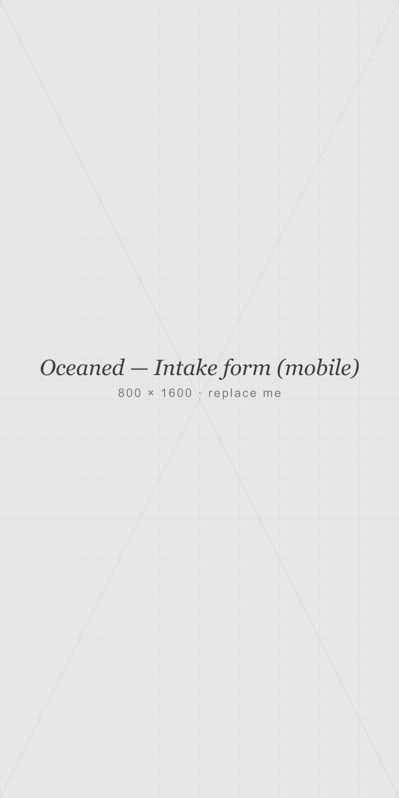 Oceaned candidate intake form shown on a phone screen.